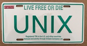 Original Vintage Promo Digital UNIX X/Open Plate Tag LIVE FREE OR DIE