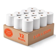 Thermal Paper 3 1/8 x 230ft, 12 Rolls Receipt Paper Work for Star Micronics T...