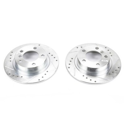 PowerStop Evolution Drilled Slotted Rotors Pair Rear For Mini Cooper Countryman