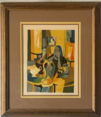 MARCEL MOULY VINTAGE FRENCH MODERN ABSTRACT CUBISM LITHOGRAPH FRANCE 1977