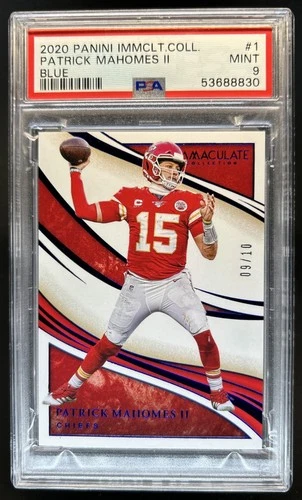 2020 Panini Immaculate Collection Patrick Mahomes II Blue #/10 Chiefs PSA 9