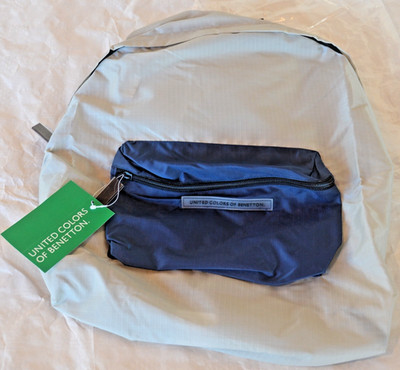 [NEU] RUCKSACK MIT EINGEBAUTER REGENJACKE U.C. BENETTON