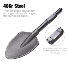 Clay Spade Shovel Bit Steel for 1-1/8" Hex Shank Demolition Jack Hammers
