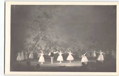Ballet Swan Lake? Dancers Theater Troupe RPPC Postcard Opera Stage -N1