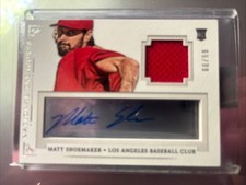 MATT SHOEMAKER 2014 NATIONAL TREASURES ROOKIE AUTO JERSEY # 66/99 LA ANGELS