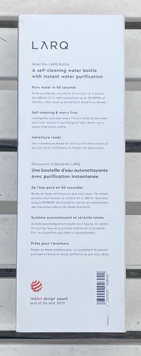 Botella de agua autolimpiante LARQ PureVis 17 oz GRABADA granito blanco totalmente nueva - Imagen 9 de 23