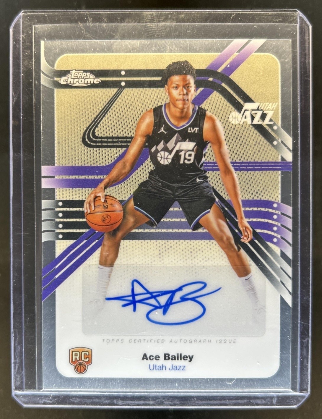 2025-26 Topps Chrome Ace Bailey Next Stop Signature RC Rookie Auto #NS-AB Jazz