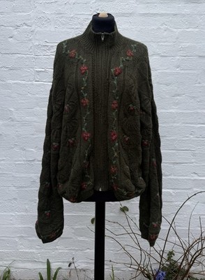 Vintage Peruvian Connection Alpaka Strickjacke mit Reißverschluss - kleine Reparaturen - ohne Etiketten