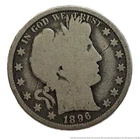 1896 P Philadelphia Barber Silver 50C Half Dollar US Coin