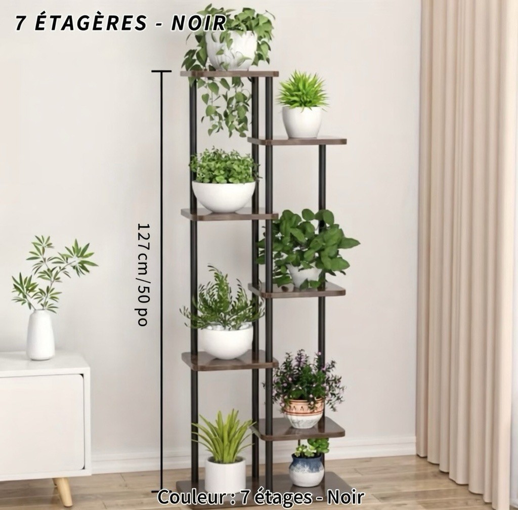 Support plantes intérieur extérieur robuste à 7 plateaux - 2
