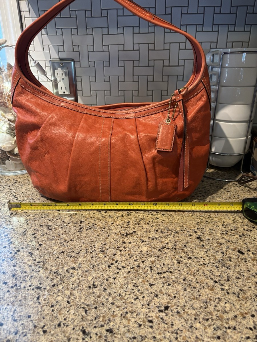 COACH Vintage Ergo Pleated Hobo Leather Shoulder Bag 12236 Burnt