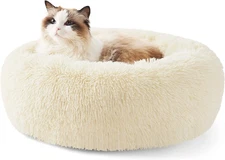Calming Donut Dog Cat Bed Anti-Anxiety, Self Warming Pet Bed Home Travel