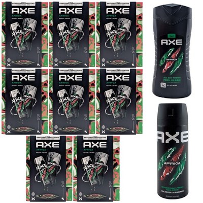 Axe AFRICA 8 x Geschenkset Duo = 8 x 150ml Bodyspray + 8 x 250ml Duschgel
