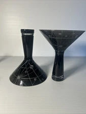 2x Celestial Wine Goblet Glass Sun Star Witchy Whimsigoth MCM black