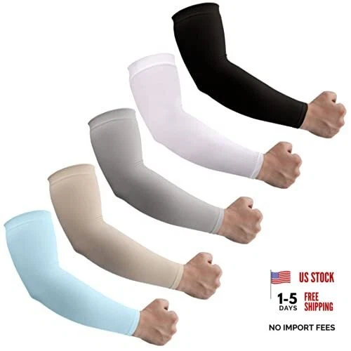HEGCOIIE UV Sun Protection 5 Pairs - Black & White & Grey & Blue & Skin Tone