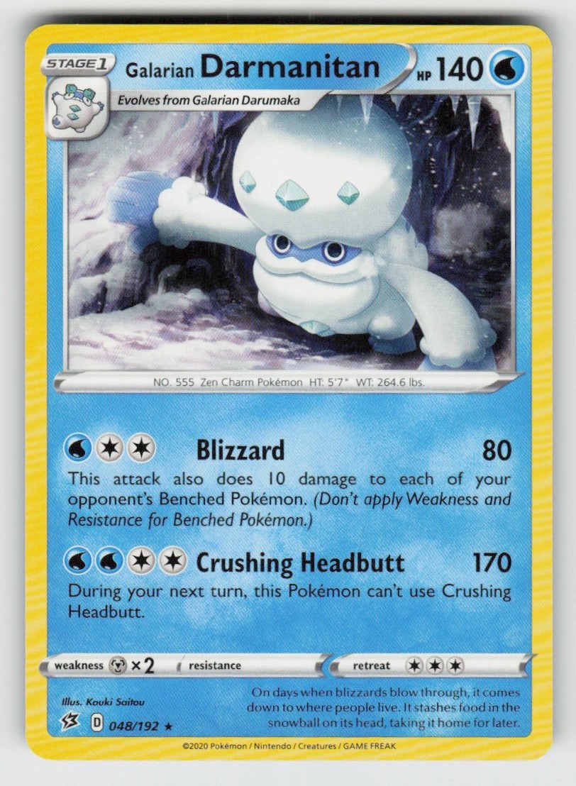 Galarian Darmanitan 048/192 Rare Rebel Clash Near Mint