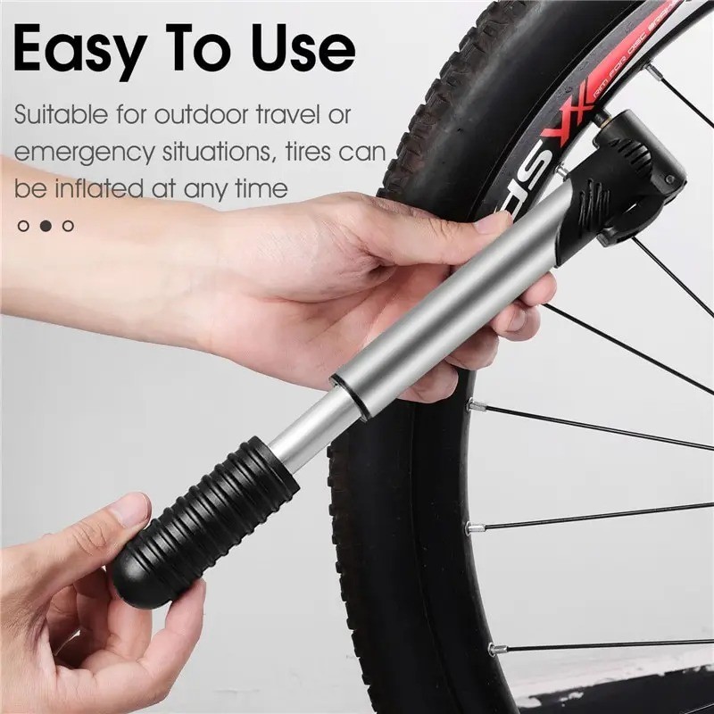 Mini Pompa Bici Pompa Aria Manuale Presta Schrader MTB Strada Pompa Gonfiatore Pneumatici foto 3