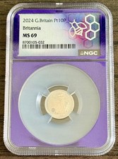 2024 G. Britain PT10P - Platinum 1/10 oz Britannia NGC MS69 TraderBea Purplecore