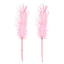 Feather Ballpoint Pens Bulk, 2Pcs Writing Pens Style 1, Pink