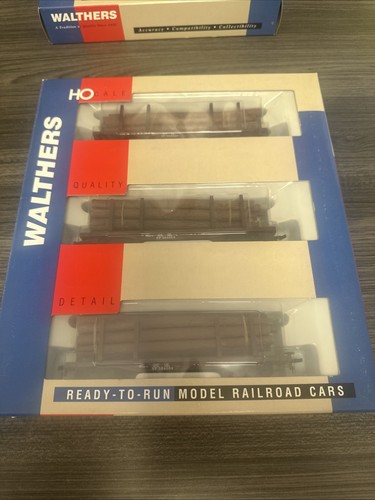Coche plano de registro Walthers RTR HO #932-34006 45’ con registros (paquete de 3) SP NUEVO EN CAJA | Zustand: New
