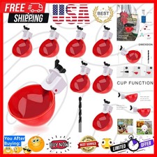 Professional Chicken Waterer Cups, 8 Packs Large Chicken Water Feeder, Tee Fi...