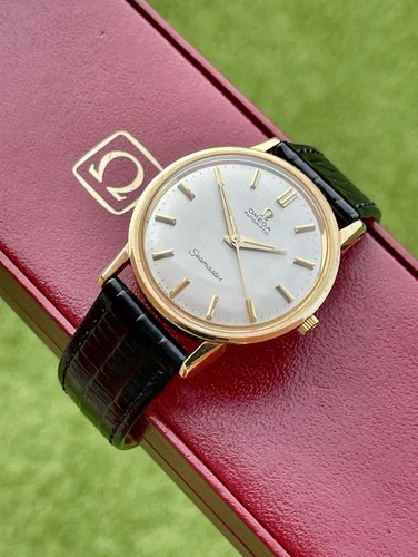 Omega Seamaster 9K 375 Solid Gold Automatic Vintage 1963 Watch + service papers