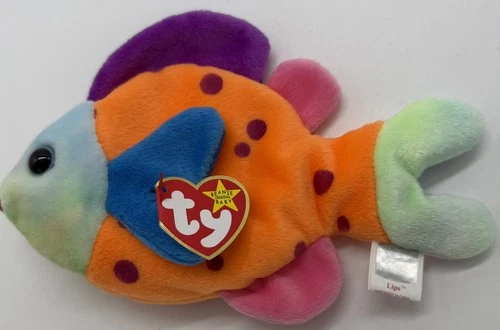 Ty Beanie Baby Lips the Fish 1999 Vintage Retired with Tags