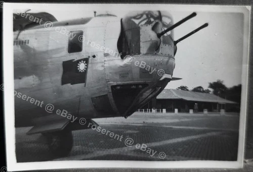 WW2 Far East a Lockheed Liberator with Chinese Nationalist Flag Photo 8 by 6cm