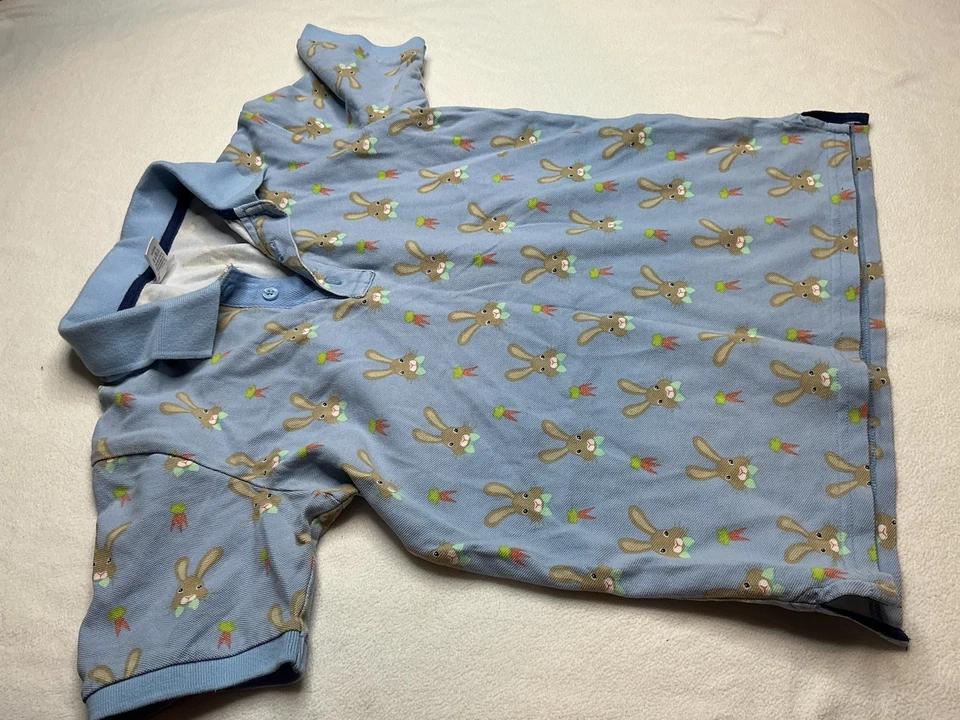 Gymboree Boys Polo Shirt 10-12 See Measurements Easter Bunny Spring - Image 2 of 4