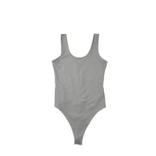 American Eagle Womens Striped Ribbed Sleeveless Thong Bodysuit Large Black