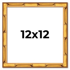 12x12 Frame Gold Solid Wood Square Picture Frame with UV Acrylic, Foam Board ...
