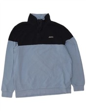 Maglione felpa uomo Musto collo zip XL blu colorblock cotone AL14