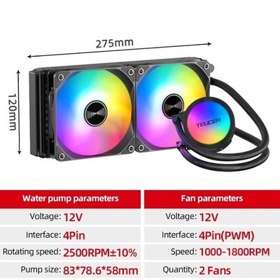 360mm RGB AIO CPU Flüssigkeitskühler Wasserkühlung für Intel LG