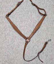 vintage BREASTPLATE bridle leather EQUESTRIAN horse riding SADDLERY brown tooled
