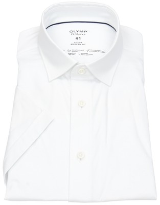 OLYMP Kurzarmhemd Modern Fit 24/7 Flex Jersey weiß - ohne OVP