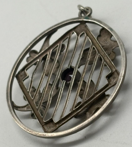 Srebrny wisiorek 900 z ametystem - Zdjęcie 6 z 8