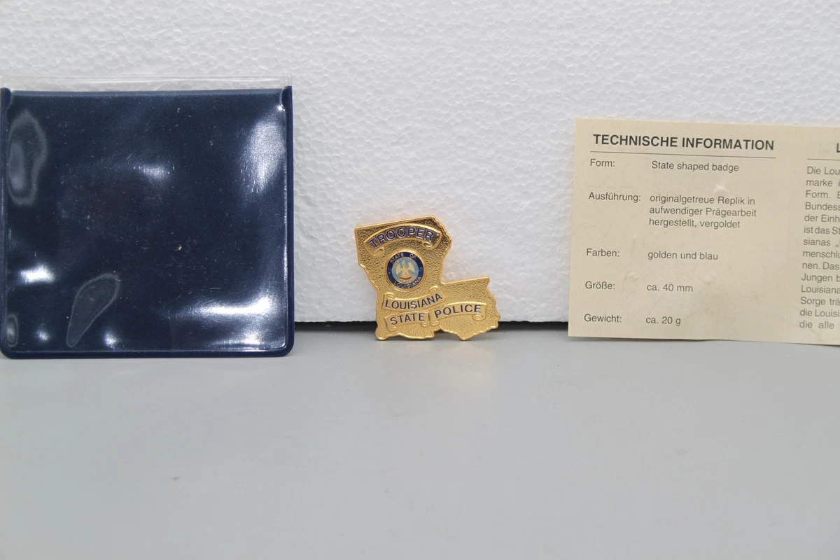 Göde Abzeichen Badge Replik Luisiana State Police Trooper vergoldet *Schnei*