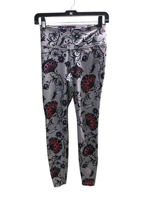 Ten One Pants Women's Size XS Gray Pink Floral Stretch Athletic Yoga