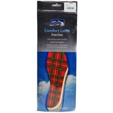 Shoe String Adult Lace Up Comfort Latex Insoles Tartan Red