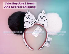 Disney Parks Cruella Minnie Ears Headband 101 DALMATIONS Authentic US Ship