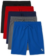 The Children's Place boys The Children's Place Basketball Casual Shorts, Blac...
