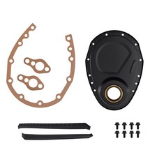 Timing Chain Cover Kit For Chevy Sbc 283 305 327 350 400 V8 1958-86 Black Steel