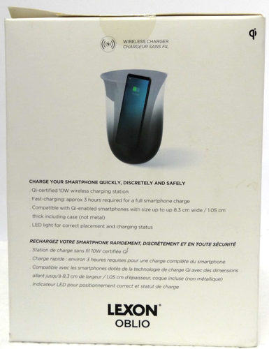 Stazione di ricarica wireless Lexon Oblio LH59 con disinfettante integrato nuova con scatola nera! - Foto 6 di 7