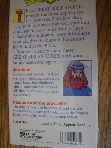 Great Bible Stories - Abraham (VHS/EP) Kids Children Young Youth Teens - Imagen 2 de 4