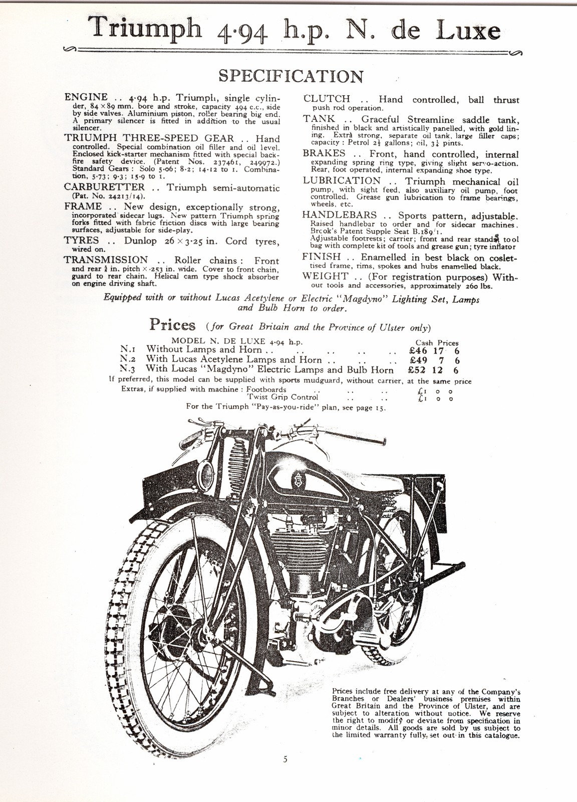 1928 TRIUMPH MOTOR CYCLE CATALOG WITH SPECS ANTIQUE REPRODUCTION eBay