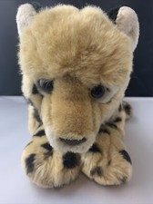 FAO Schwarz baby leopard cheetah cub plush stuffed animal 16  long to tail AI