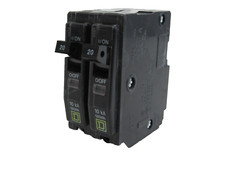 NEW SQUARE D QO120 CIRCUIT BREAKER 1P 20A 120/240V LOT OF 2