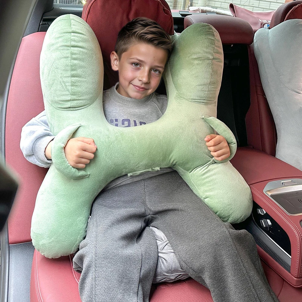 Comfortable Travel Neck Pillow for Adults & Kids - Car & Airplane Use
