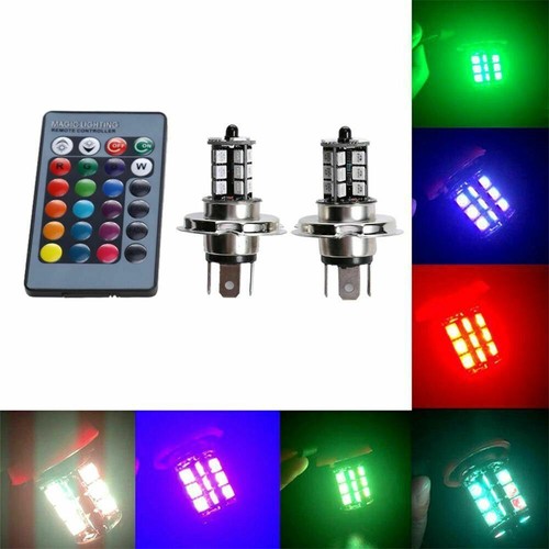 Headlight Multi-color 5050 27SMD LED Auto Bulb Remote Control MO Car Fog Light - Picture 13 of 14