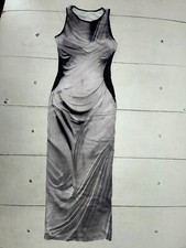 Shein Black Body Graphic Sleeveless Bodycon Dress Womens Size Small